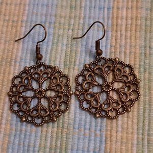 Handmade Bronze Mandala Earrings
